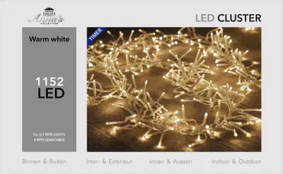 Produktbild von Weihnachtsbeleuchtung 1152 LED Warmweiß 6,9 m mit Zeitschaltuhr für Innen & Außen