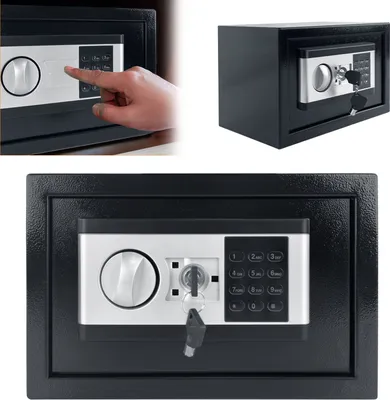 Produktbild von Elektronický trezor LZQ, vrátane batériového boxu, elektronický trezor, trezor na skrinke, nástenný trezor, elektronický kombinovaný zámok s 2 núdzovými kľúčmi Veľkosť: L