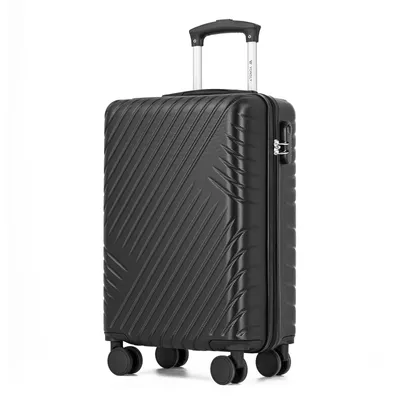 Produktbild von Koffer Trolley Reisekoffer Suitcase, Rollkoffer Handgepäck ,mit 4 Rollen360°, Hartschalenreisekoffer, Zahlenschloss, Weicher Gummigriff(M, Schwarz)