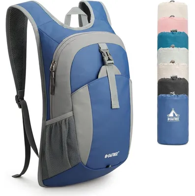 Immagine prodotto di Zaino da trekking pieghevole, leggero, da 12 litri, unisex, ideale per escursioni giornaliere, disponibile nei colori blu e grigio