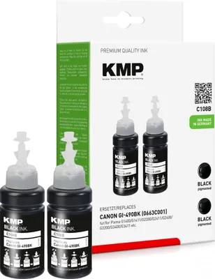 Image de KMP C108B cartouche d'encre noire remplace Canon GI-490BK (0663C001)