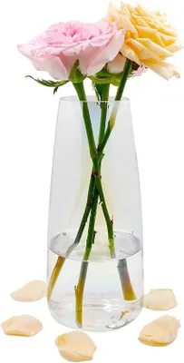 Produktbild von Famanu Glasvase - Hohe, klare Vase für Tischdekoration