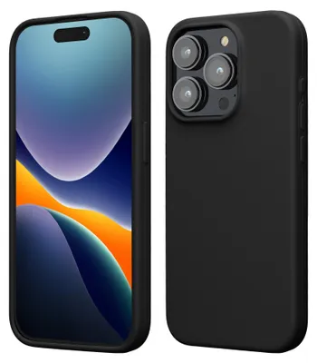 Produktbild von kwmobile Handyhülle für iPhone 15 Pro Hülle, für iPhone 15 Pro Case - Hülle Silikon - kabelloses Laden - Schwarz