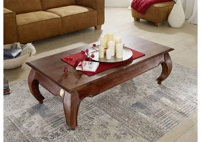 Produktbild von MASSIVMOEBEL24 Couchtisch Akazie 135x70x40 nougat lackiert OPIUM #616