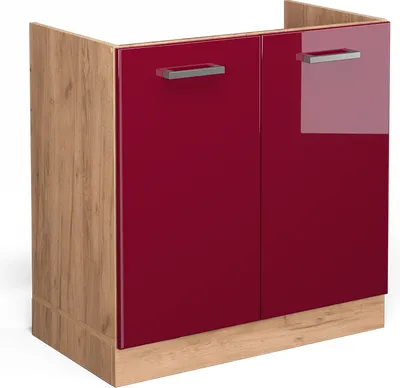 Obrázek produktu pro Skříňka pod dřez Vicco R-Line Červená vysoký lesk 80 cm bez pracovní desky, Model 37138