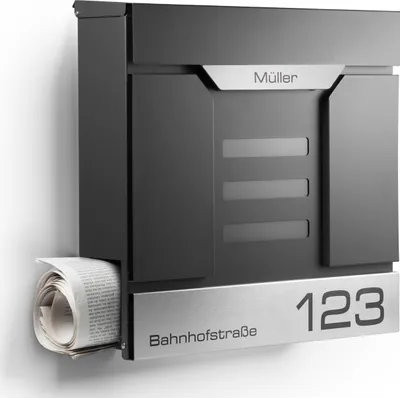 Produktbild von NewHabitat Briefkasten personalisiert inkl. Montagematerial Wandbriefkasten Mailand