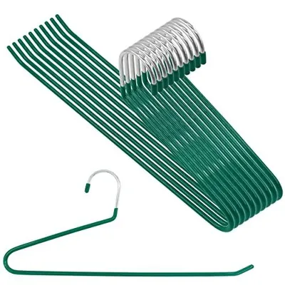 10er-Pack Hosenbügel, Metall, rutschfest, 35 x 15 cm
