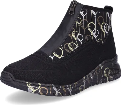 Produktbild von Rieker Wildebuk Damenschuhe Stiefeletten Reißverschluss Schwarz Freizeit, Schuhgröße:39 EU