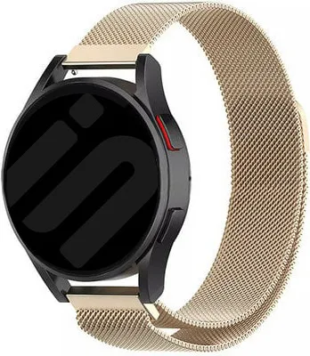 Produktbild von Strap-it Milanese Armband - Kompatibel mit Samsung Galaxy Watch Armband 42mm Edelstahl Armband mit Magnetverschluss - Ersatzarmband - Hochwertiges Material - für Smartwatch 20mm Armband Gold