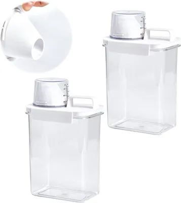 Produktbild von Waspoederbehälter 2 Stück, 1100 ml, Kunststoff, für Waschmittelaufbewahrung