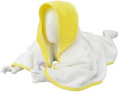 Immagine prodotto di A&R 032.50 | Asciugamano con cappuccio per bambini / 75 x 75 cm - Colore: bianco/nero/nero - Dimensioni: 75 x 75 cm