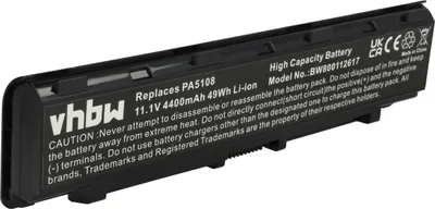 Produktbild von vhbw Akku Ersatz für Toshiba PABAS272, PABAS273 für Notebook (4400 mAh, 10,8 V, Li-Ion)
