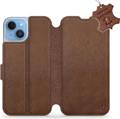 Produktbild von Echtleder Handyhülle für iPhone 14, Mobiwear Leather, Braun