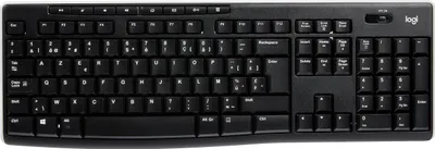 Produktbild von Logitech K270, Volle Größe (100%), Kabellos, RF Wireless, AZERTY, Schwarz