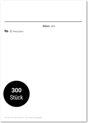Produktbild von Frank Paperman | 6x Rezeptblock Privatrezept blanko | 300 Blätter | 6 Blöcke à 50 Blätter | Privatrezepte blau für Ärzte im DIN-A6-Format Arzt Zubehör