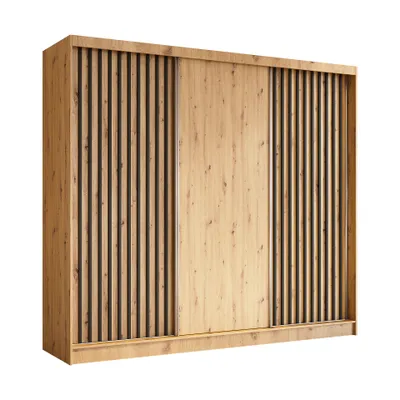 Produktbild von AX LIVING Cabinio Kleiderschrank Artisan Eiche Schwarz 240 cm Breite