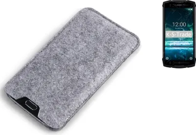 Produktbild von K-S-Trade Filz Handyhülle kompatibel mit Doogee S55 Schutzhülle Filztasche Filz Tasche Case Sleeve Handy Hülle Filzhülle grau