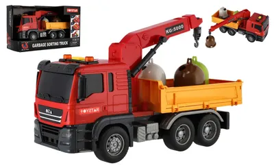 Obrázek produktu pro Auto nákladní městské služby plast 27cm na setrvačník na baterie se světlem se zvukem v krab. 31x19