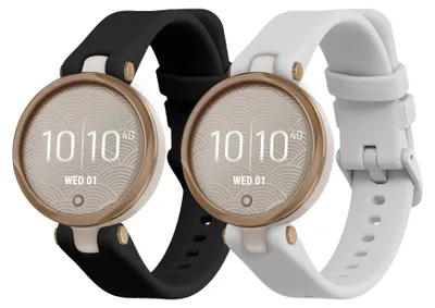 Produktbild von kwmobile 2x Uhrenarmband für Garmin Lily Sport Armband - Fitnesstracker Band Set aus TPU Silikon - Ersatzarmband Smartwatch - Schwarz Weiß