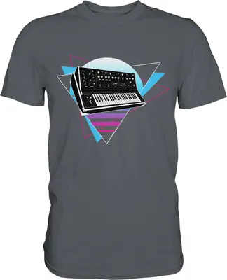 Produktbild von Modularer Synthesizer Analog Vaporwave Techno T-Shirt – Dark Grey / XXL