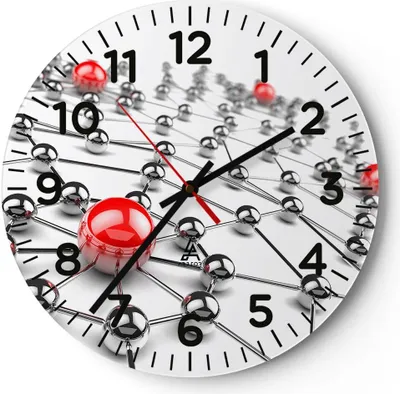 Produktbild von Wanduhr - Rund - Glasuhr - Abstrakt grafik entwurf computer - 30x30cm - Schleichendes Uhrwerk - Lautlos - zum Aufhängen bereit - Dekoration Modern - Wanddekoration aus Glas - C4AR30x30-2550