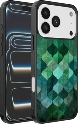 Produktbild von Fit für iPhone 17 Pro Telefon Fall mit grünen Blättern Impressum - TPU Backcover Fall grüne Blätter Design - Grün - Smartphonica