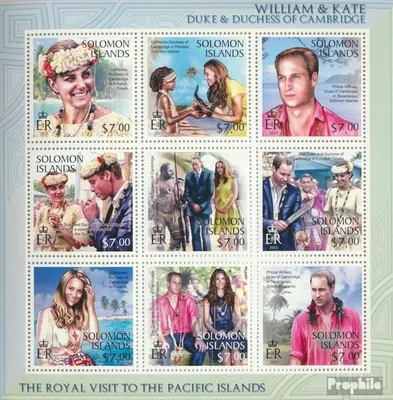 Produktbild von Briefmarken Salomoninseln 2013 Mi 1888-1896 Kleinbogen (kompl. Ausg.) postfrisch William & Kate auf den Pazifikinseln