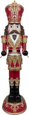 Produktbild von XL Nussknacker 122cm Deko Figur mit LED Weihnachtsdeko outdoorgeeignet rot