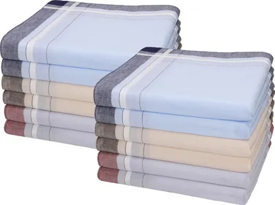 Produktbild von Betz 12 Stück Herren Stoff Taschentücher Set LUX 2 Größe 40x40cm 100% Baumwolle Farbe - LUX 2 - Dessin 16