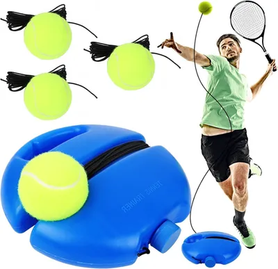 Produktbild von Tennis Trainer Set, Trainingsbasis mit 2 Rückschlagbällen, elastische Übungsball, für Selbststudium