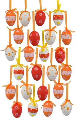 Zdjęcie produktu dla Jajka wielkanocne pomarańczowe w woreczku 24 szt., 6x4 cm