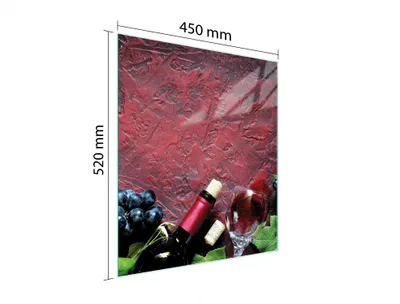 Produktbild von Gehärtetes Glasschneidebrett 45x52 cm mit Wein-Motiv, kratzfest und hitzebeständig