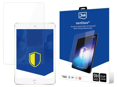 A product shot showing the packaging and a screen protector for an Apple iPad mini.