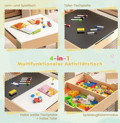 Kindertisch Mit 2 Stühlen 3 TLG. Kindersitzgruppe  Produktbild-Vorschau 4