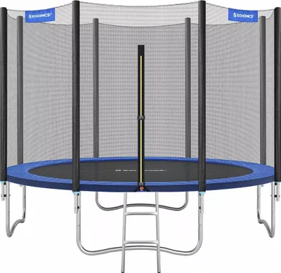 Obrázek produktu pro In And OutdoorMatch Hyman trampolína - 366 cm - S bezpečnostní sítí a žebříkem - Modrá - Kulatá - Zahrada - Nosnost 150 kg