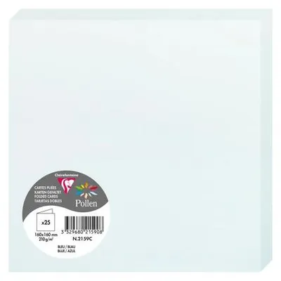 Zdjęcie produktu dla Clairefontaine 2159C, Standardowa kartka z życzeniami, Niebieski, 210 g/m², 160 mm, 160 mm, Francja
