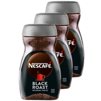 Produktbild von NESCAFÉ Classic Black Roast, löslicher Bohnenkaffee aus dunkel gerösteten Kaffeebohnen (3er Pack (3 x 200g))