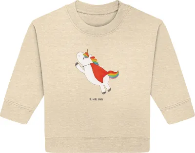 Produktbild von Mr. & Mrs. Panda Organic Baby Pullover Einhorn Super 24. - 36. Monat - Natural Raw - Geschenk, Unicorn, Einhörner, Held, Superheld, Freundin, Bullover
