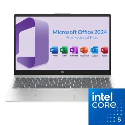 Produktbild von HP 15 Laptop - Intel Core 5 120U - 15,6 Zoll Full HD - 32GB DDR5-RAM - 2TB NVMe SSD - Windows 11 Professional - MS Office 2024 Pro