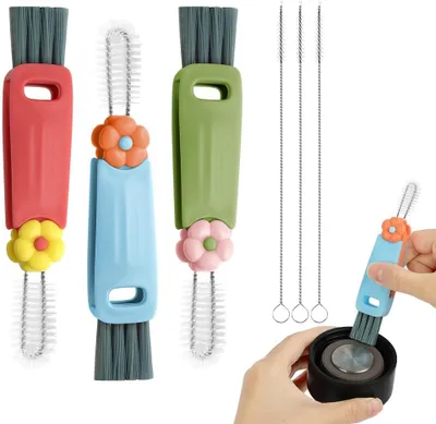Produktbild von 3-in-1-Reinigungsbürste für Becherdeckel, 3 Stück, Strohhalmbürsten und multifunktionale Spaltreinigungsbürsten für Wasserflaschen, Tassen und Flaschen