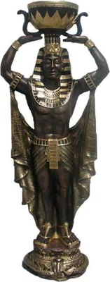 Obrázok produktu pre Casa Padrino dekoratívna socha Egypťan s kvetináčom bronz / čierna / zlatá v. 130 cm - Egyptská dekoratívna postava odolná voči poveternostným vplyvom - obývacia izba záhrada terasa socha