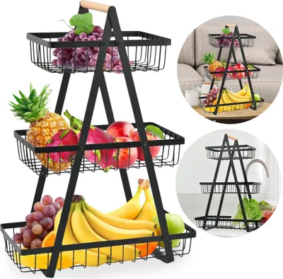 Immagine prodotto di Cesto di frutta PULOS 3 livelli nero