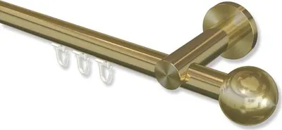 Produktbild von Interdeco Innenlaufstange, Gardinenstange mit Innenlauf Messing-Optik Modell Platon Luino, 20 mm Ø 1-läufig, 140 cm