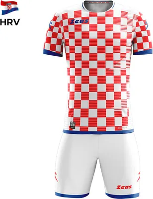 Produktbild von S/M|Zeus Mundial Teamwear Set Trikot mit Shorts weiß rot