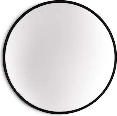 Produktbild von Elegance by Casa Chic - Schwarzer Wandspiegel aus Metall - Rund 80 cm Durchmesser Galvanisiertes Metall - Ideal für Badezimmer und Wohnzimmer - Schwarzer