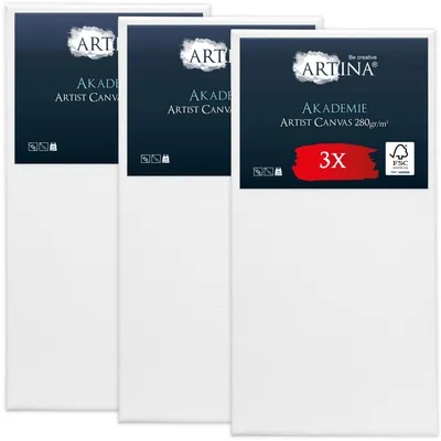 Productafbeelding van Artina Keilframe canvasdoeken, Academie-kwaliteit, 60x120 cm, set van 3