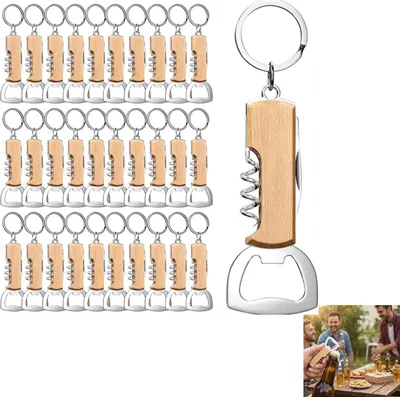Productafbeelding van Flesopener - Hout - Bierflesopener - 50 stuks - Cadeau voor mannen en bierliefhebbers