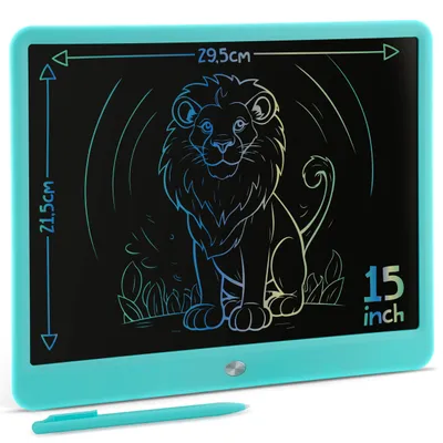 Produktbild von Joya Kreatives Digitales Zeichenbrett 15 Zoll Blau – LCD Zeichentablett für Kinder mit Löschfunktion