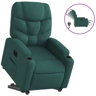 Produktbild von vidaXL Relaxsessel mit Aufstehhilfe Elektrisch Dunkelgrün Stoff