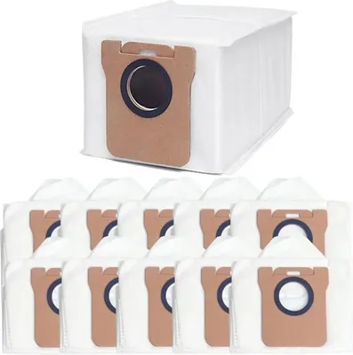 Produktbild von Packung mit 10 Staubsaugerbeuteln für Dreame L10s Ultra, Dreame L10 Ultra, Xiaomi X10+ Saugroboter, Ersatzstaubbeutel.